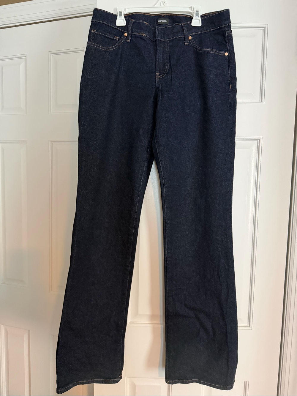 Express Dark Indigo Wide-Leg High-Rise Jeans